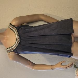 Beaded neckline tank top, medium